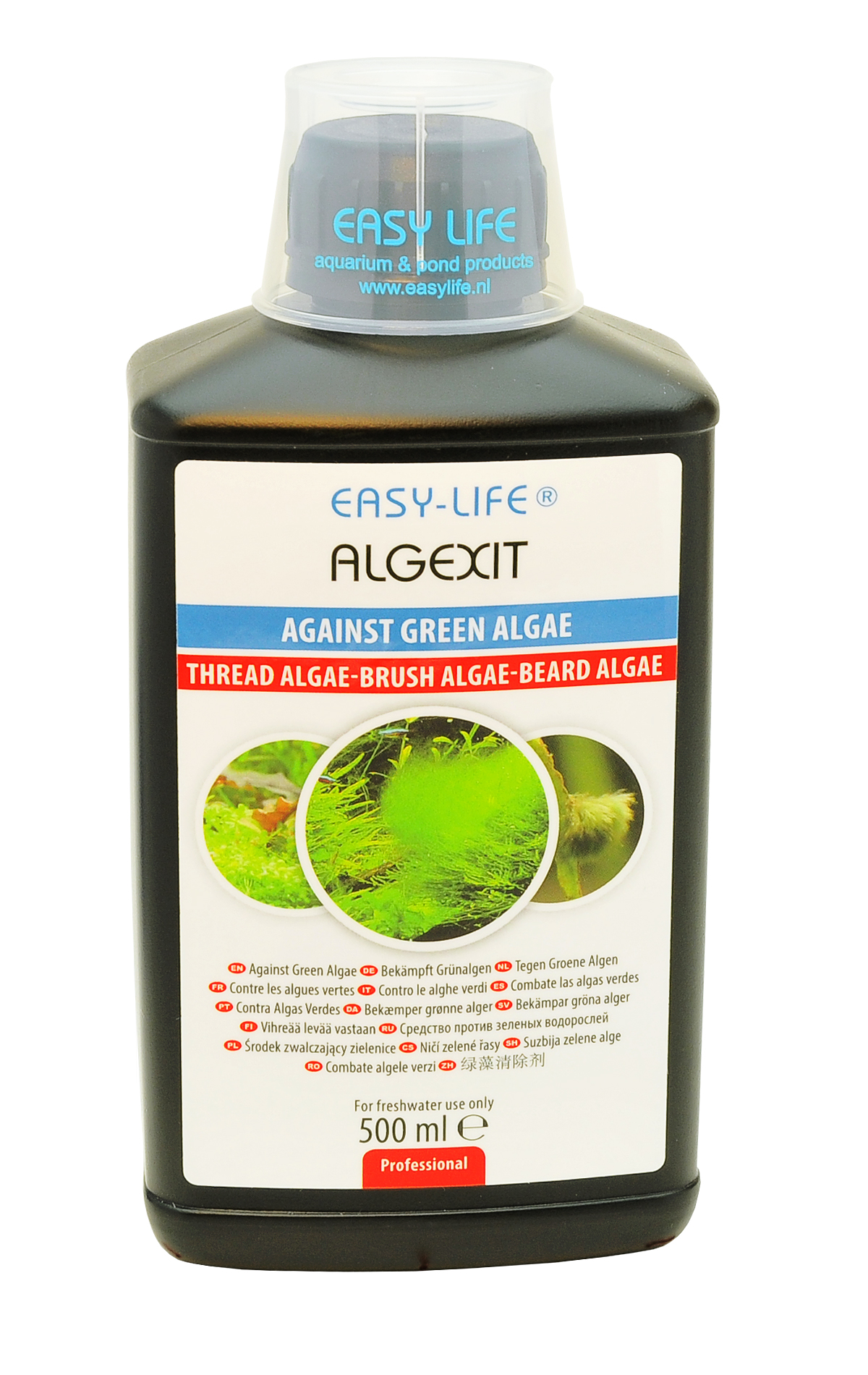 EASY-LIFE AlgExit 500ml élimine tous types d\'algues vertes dans les aquariums. Traite jusqu\'à 5000 litres.