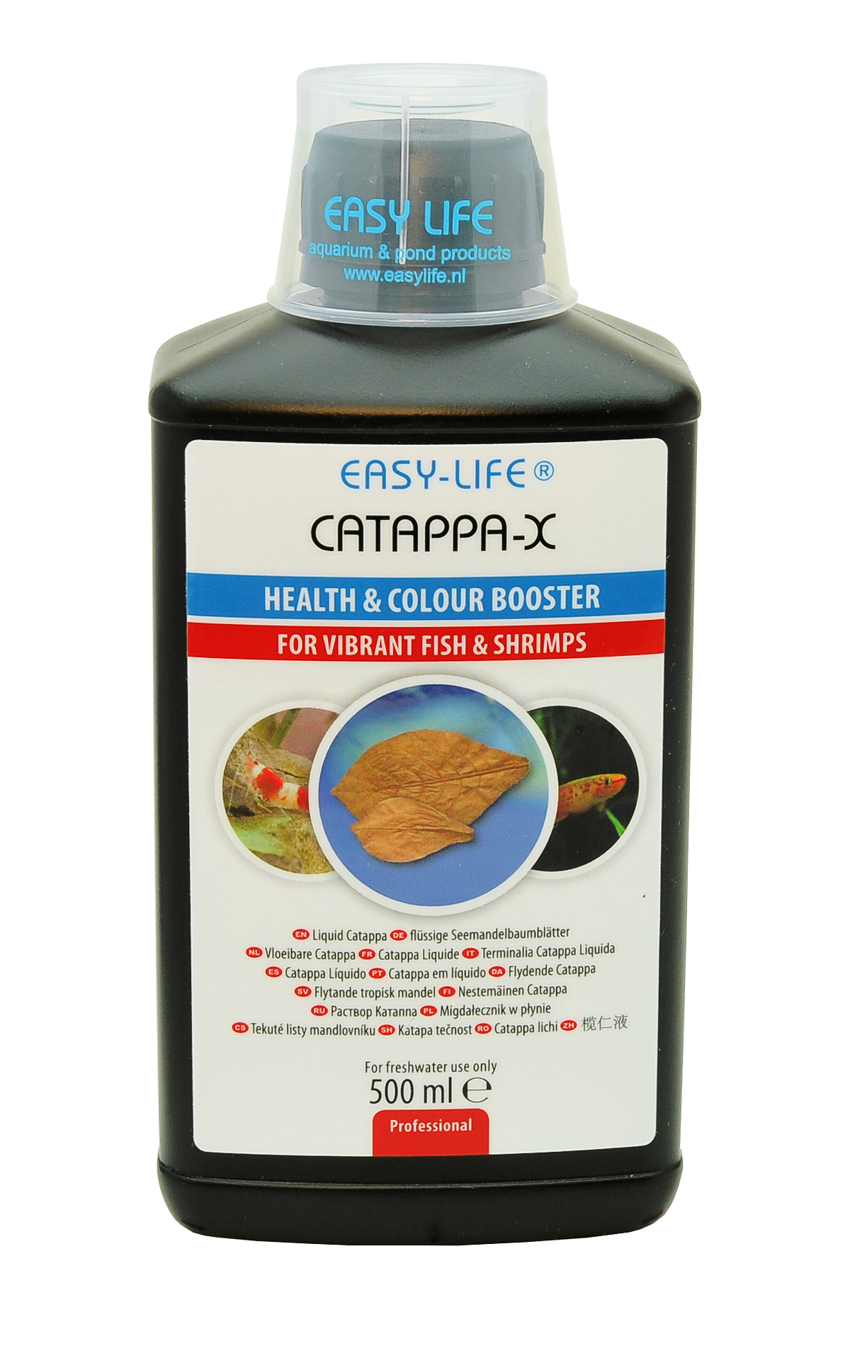 EASY-LIFE Catappa-X 500ml stimule la santé et la vitalité des poissons d\'eau douce. Traite jusqu\'à 5000 litres