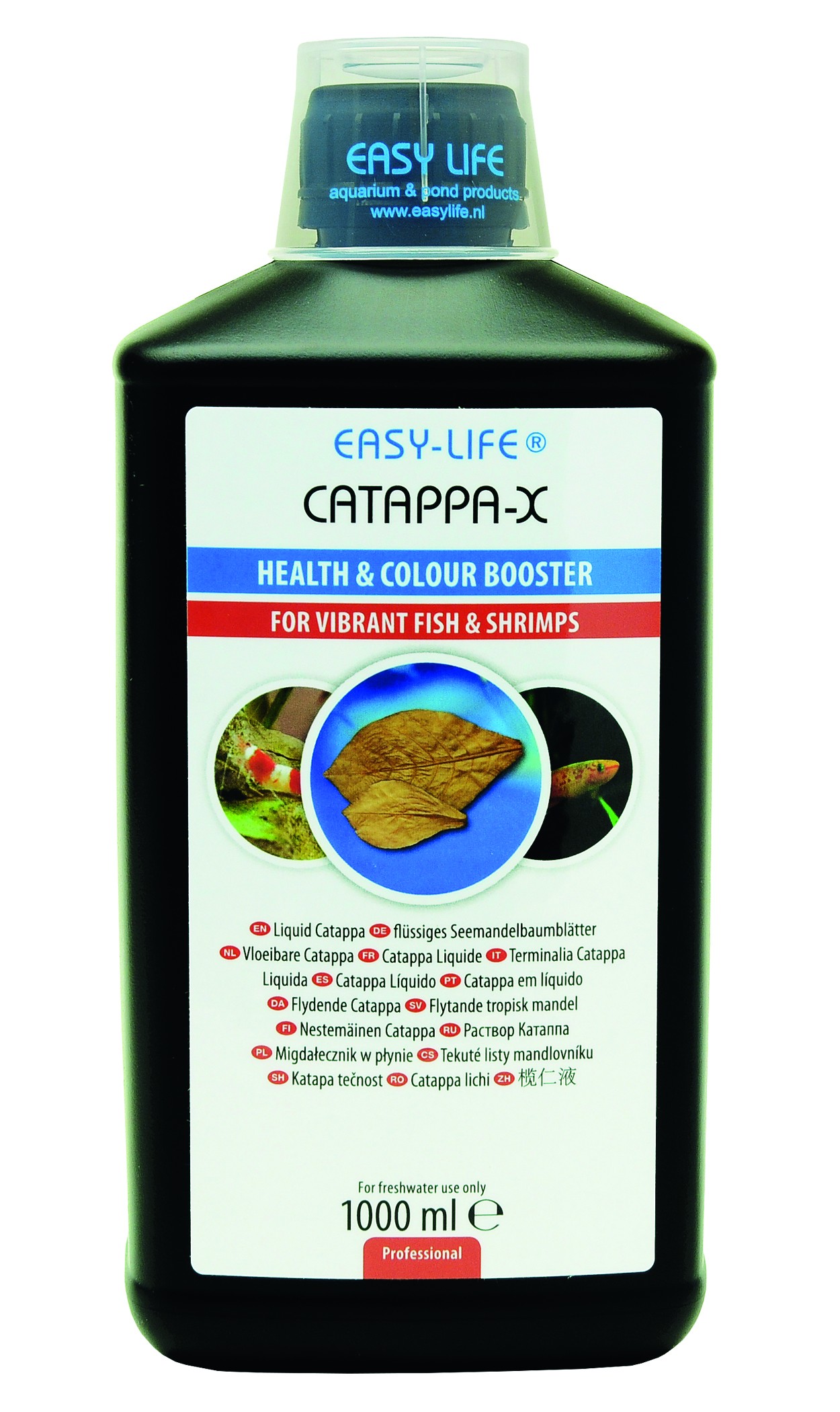 EASY-LIFE Catappa-X 1 L stimule la santé et la vitalité des poissons d\'eau douce. Traite jusqu\'à 10000 litres