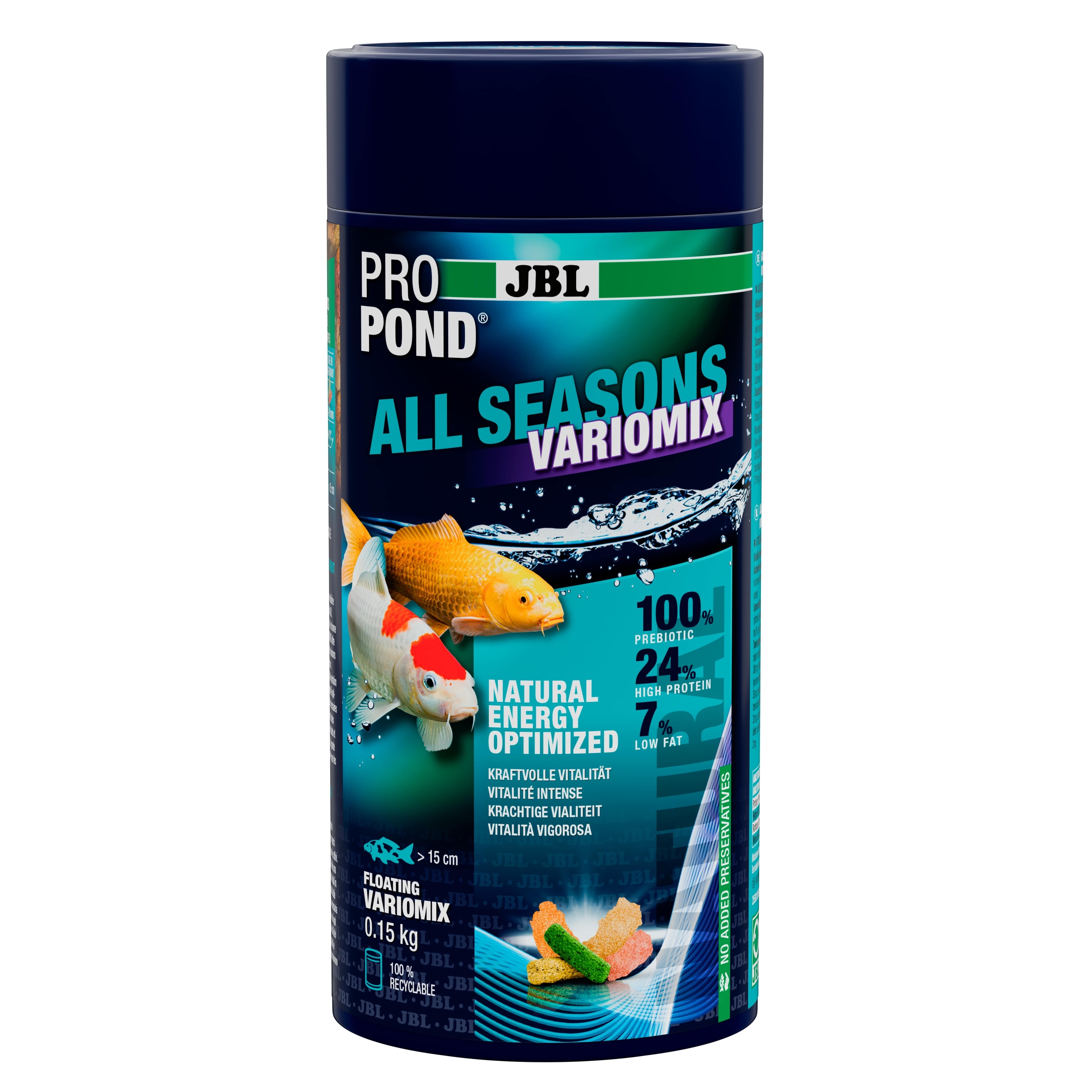 JBL ProPond All Seasons VarioMix 0,15 Kg nourriture en flocons et bâtonnets flottants pour poissons de bassin de plus de 15 cm