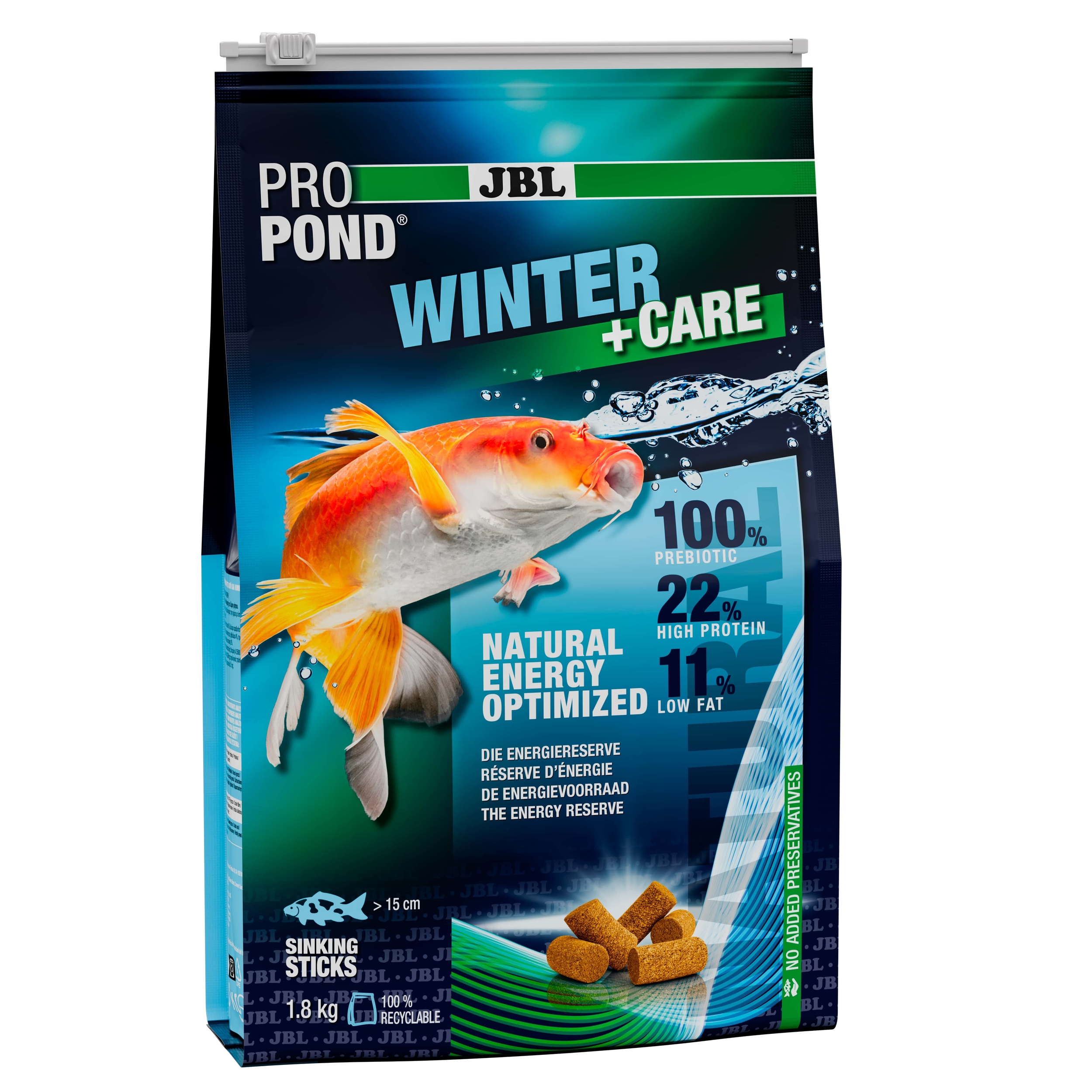 JBL ProPond Winter + Care 1,8 Kg nourriture spéciale Hiver en sticks coulants pour poissons de bassin de plus de 15 cm
