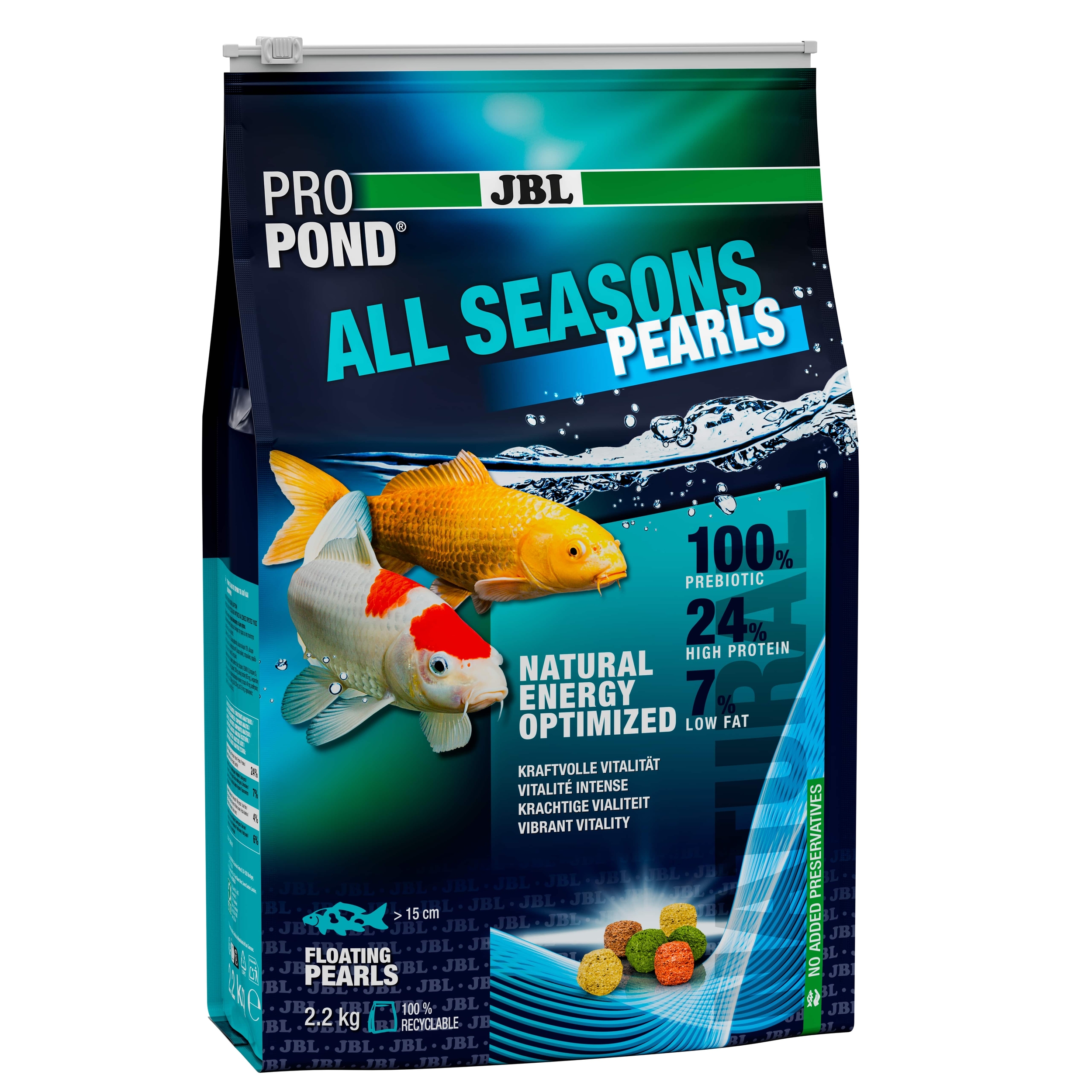 JBL ProPond All Seasons Pearls 2,2 Kg nourriture en granulés flottants pour poissons de bassin de plus de 15 cm
