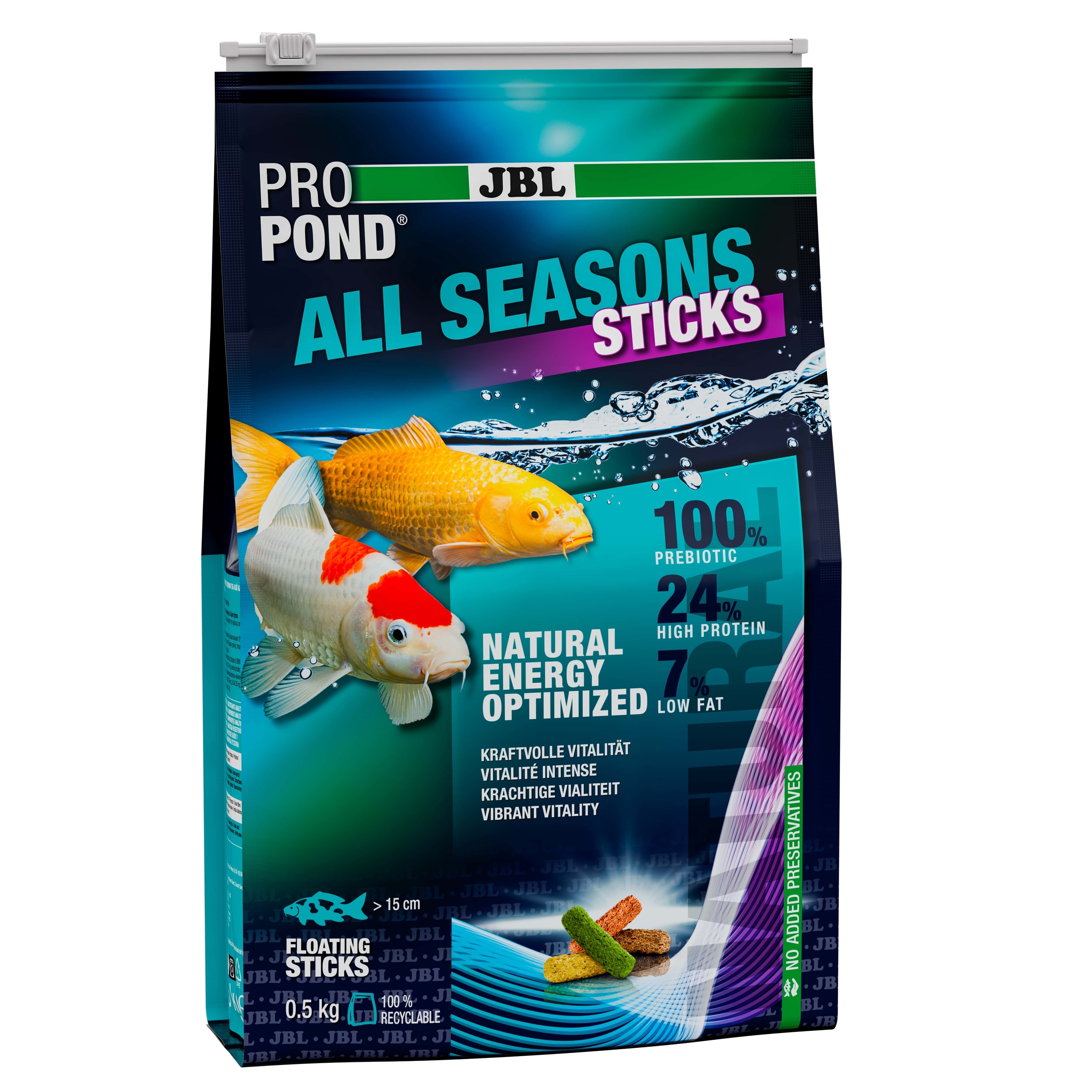 JBL ProPond All Seasons Sticks 0,5 Kg nourriture en sticks flottants pour poissons de bassin de plus de 15 cm