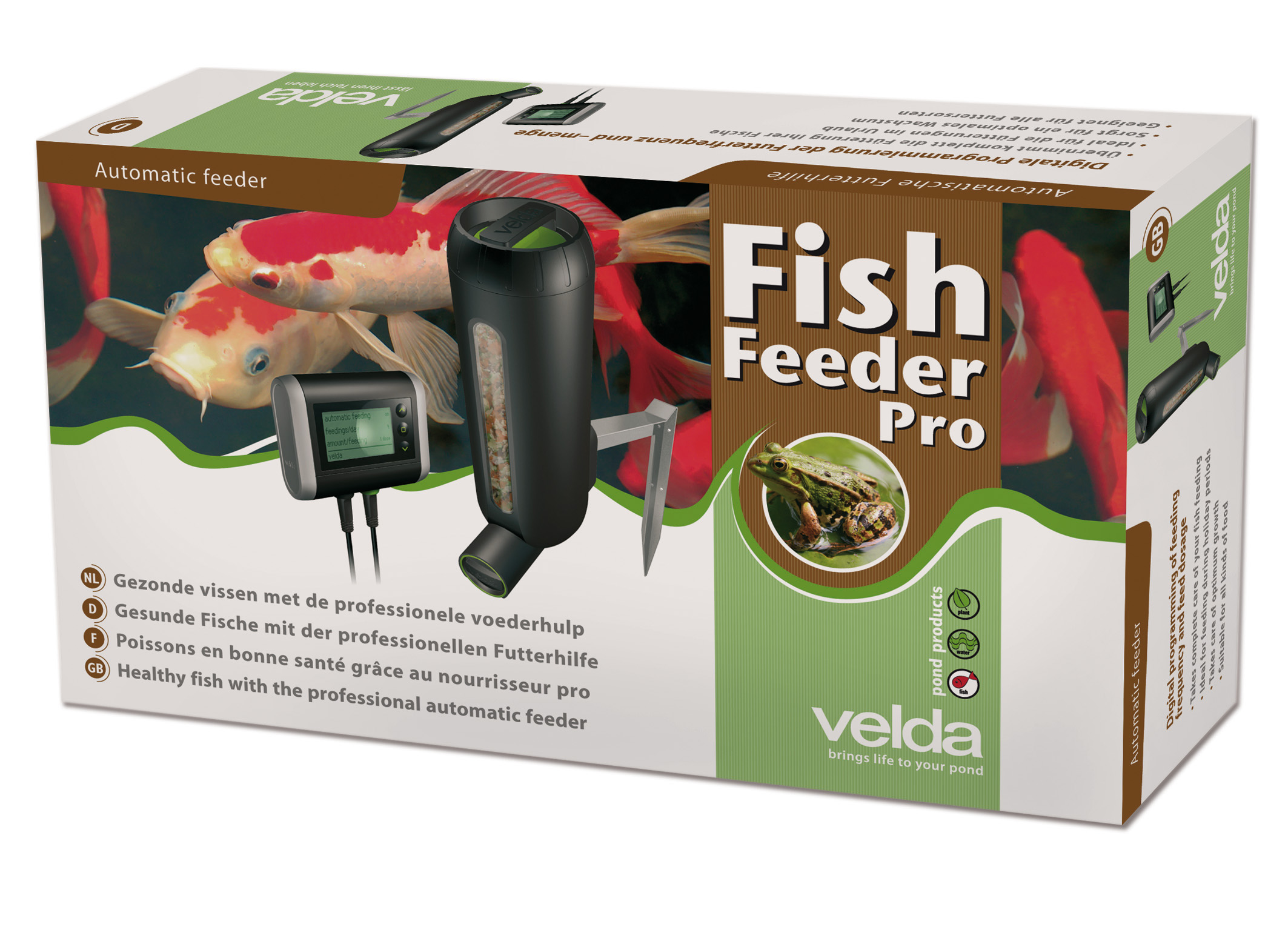 VELDA Fish Feeder Pro 3L distributeur de nourriture à gestion électronique pour bassins de jardin