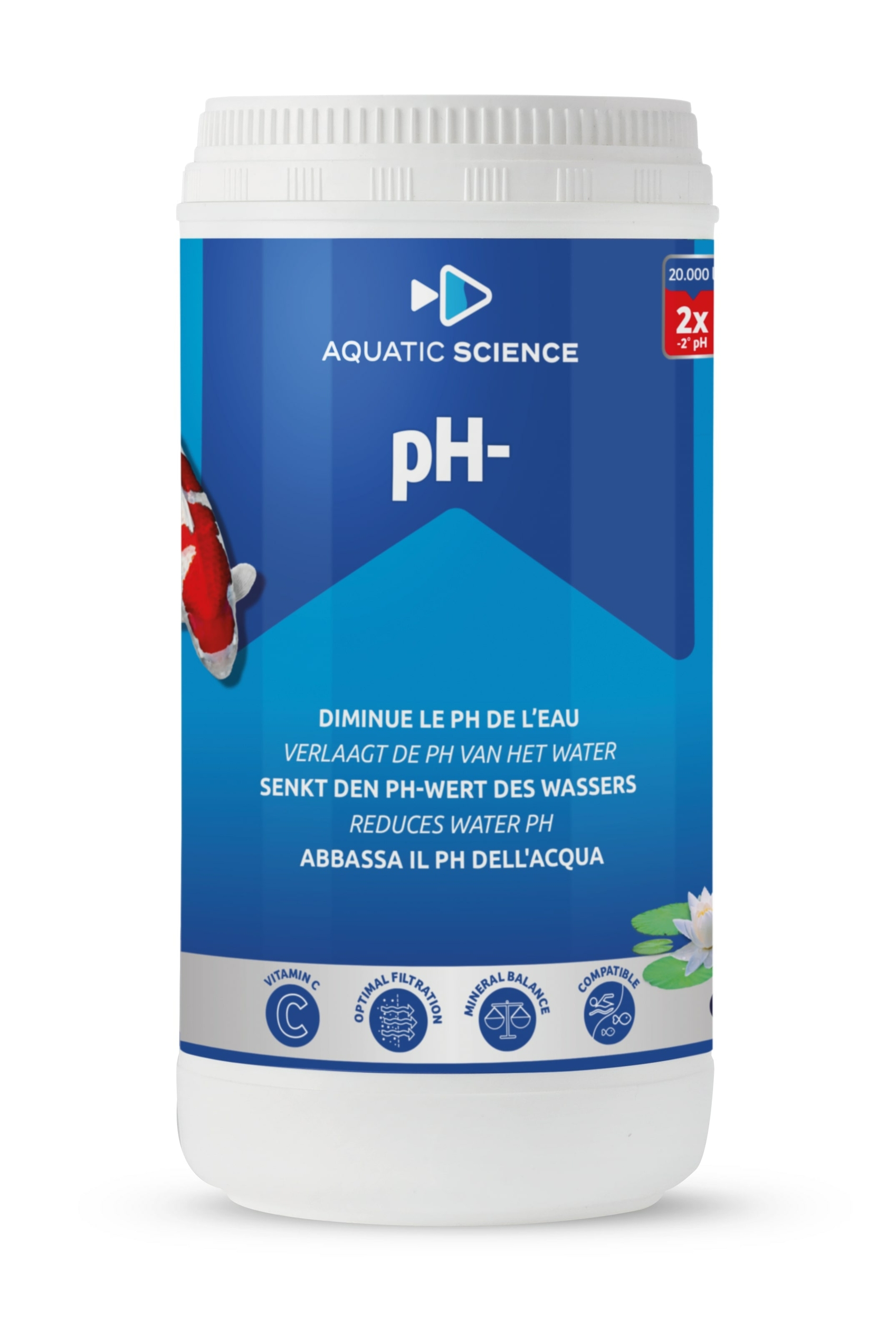 AQUATIC SCIENCE PH- 1 Kg permet de baisser le pH de l\'eau en bassin