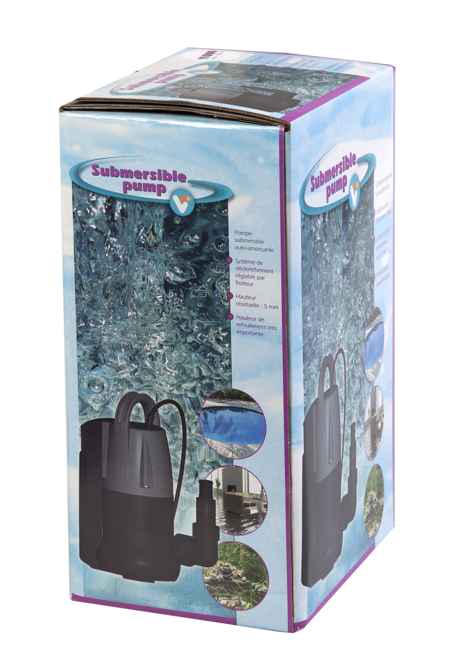 VT Submersible Pump 11000 L/h pompe vide-cave avec flotteur intégré pour hauteur de relevage jusqu\'à 8,5 m