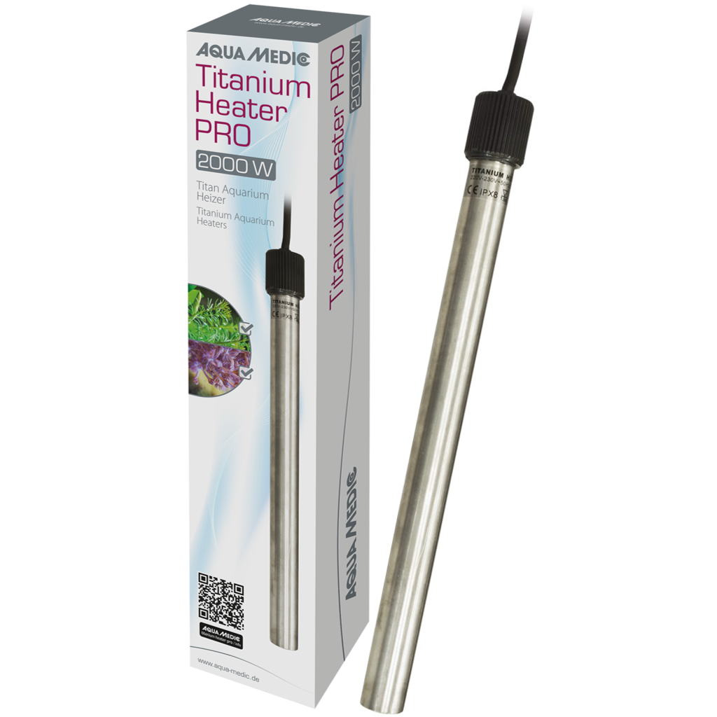 AQUA MEDIC Titanium Heater Pro 2000W chauffage incassable en titane pour aquarium de 4000 à 6000L