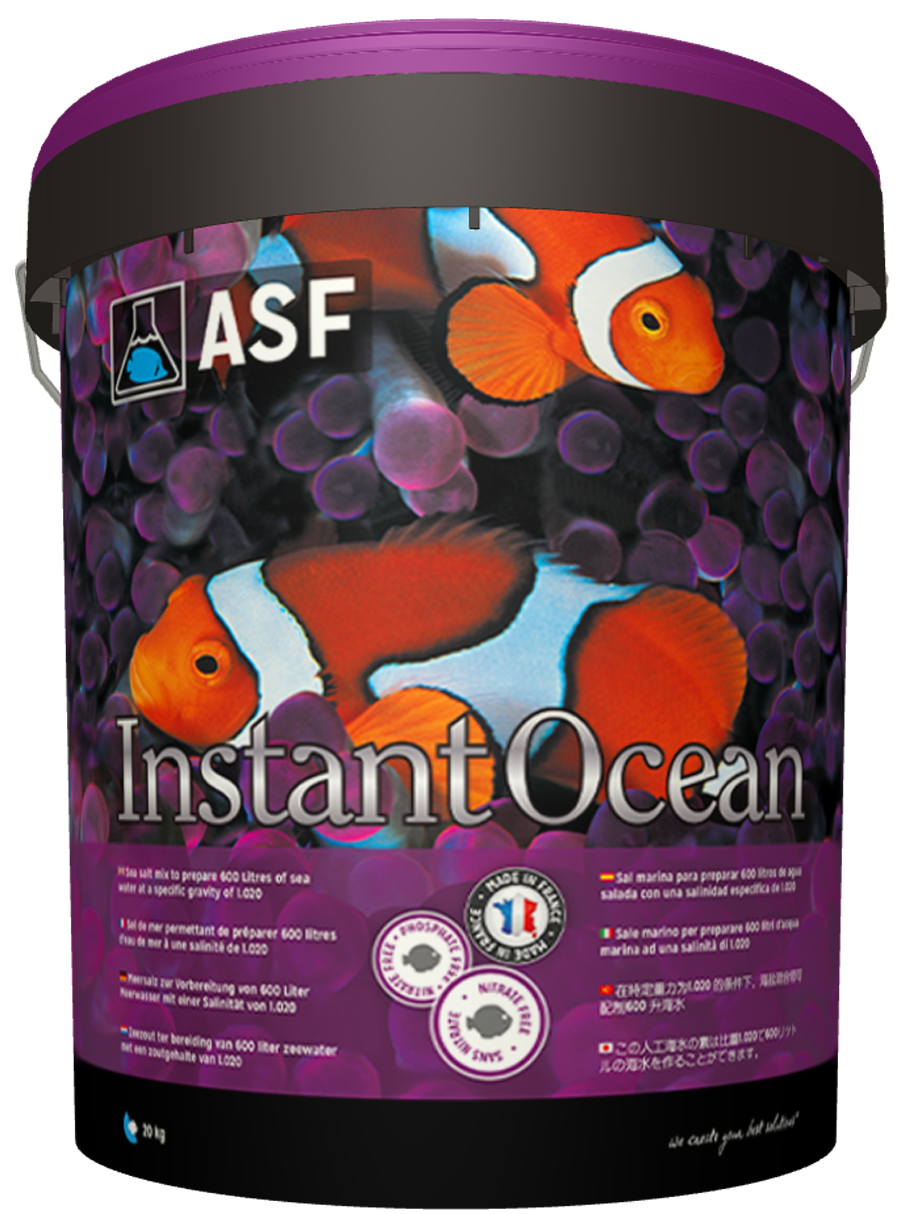 AQUARIUM SYSTEMS Instant Océan 20 kg sel non enrichi idéal pour aquariums Fish Only ou coraux mous