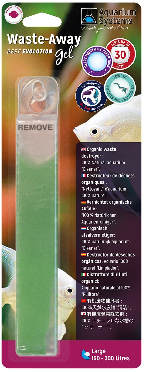 AQUARIUM SYSTEMS Waste-Away Gel Eau Douce Large destructeur de déchets organiques pour aquarium de 150 à 300 L