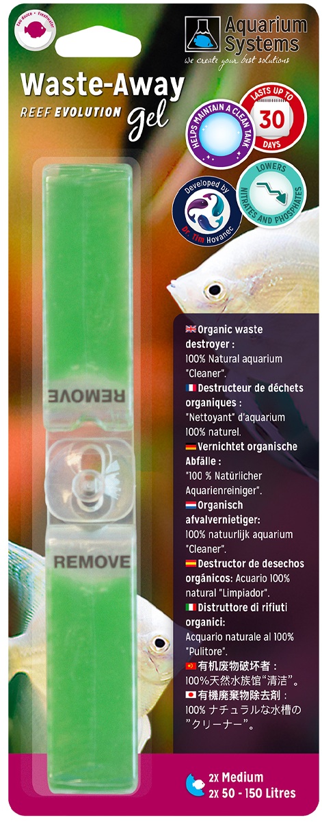 AQUARIUM SYSTEMS Waste-Away Gel Eau Douce Medium lot de 2 destructeurs de déchets organiques pour aquarium de 50 à 150 L