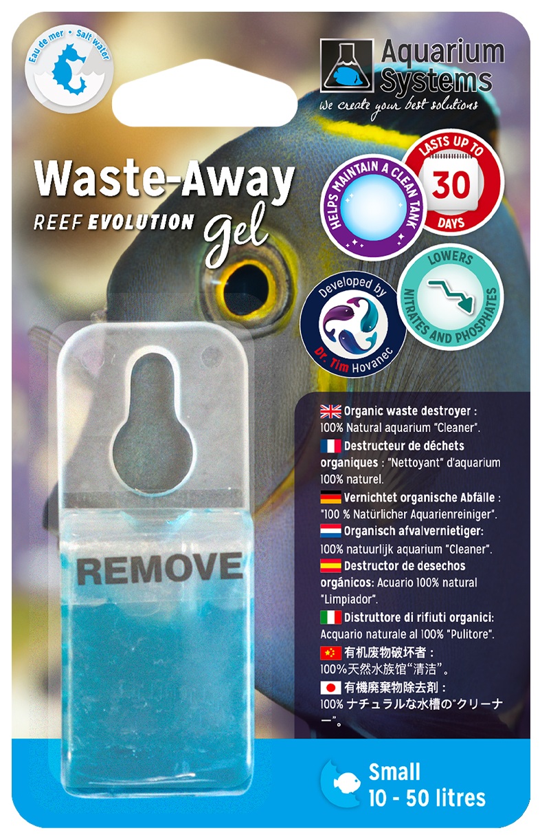 AQUARIUM SYSTEMS Waste-Away Gel Marin Small destructeur de déchets organiques pour aquarium de 10 à 50 L