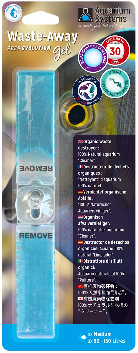 AQUARIUM SYSTEMS Waste-Away Gel Marin Medium lot de 2 destructeurs de déchets organiques pour aquarium de 50 à 150 L