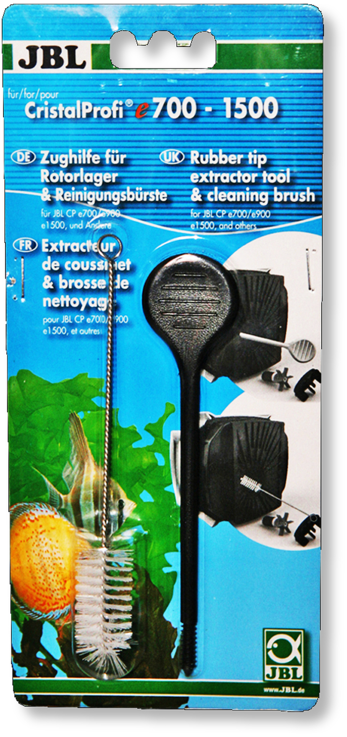 JBL Extracteur de coussinet avec brosse de nettoyage pour l\'entretien des filtres Cristal Profi et tout autre marque