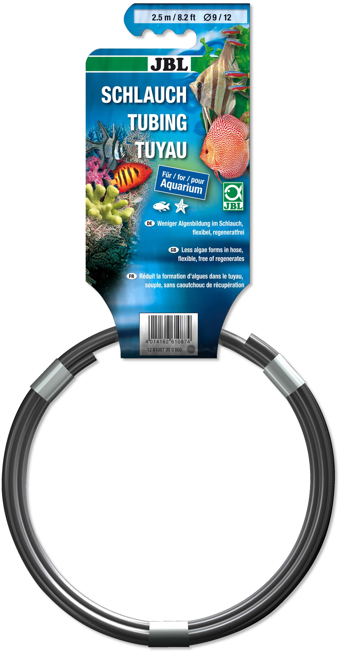 JBL Tuyau souple anti-algues gris-transparent 9/12 mm 2,50 m pour aquarium