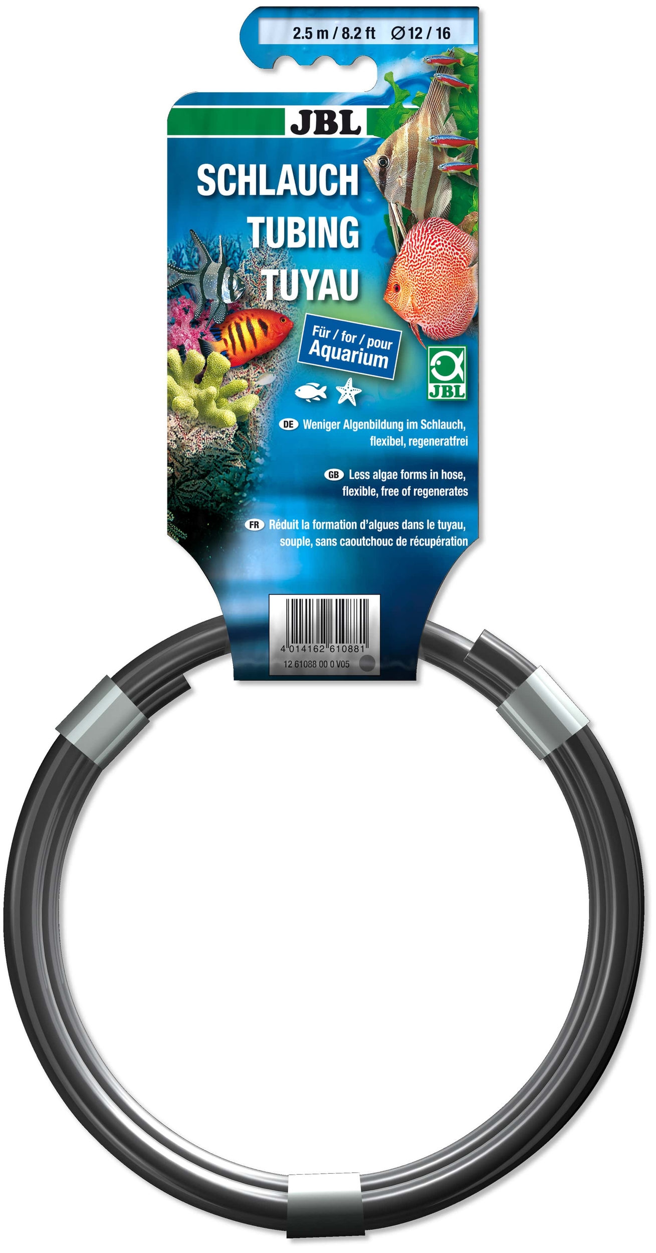 JBL Tuyau souple anti-algues gris-transparent 12/16 mm 2,50 m pour aquarium