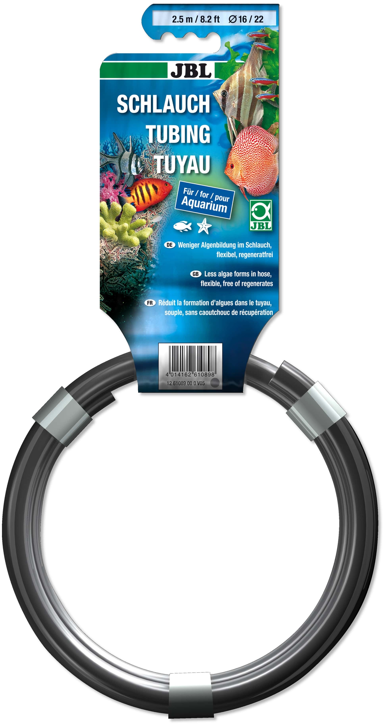 JBL Tuyau souple anti-algues gris-transparent 16/22 mm 2,50 m pour aquarium