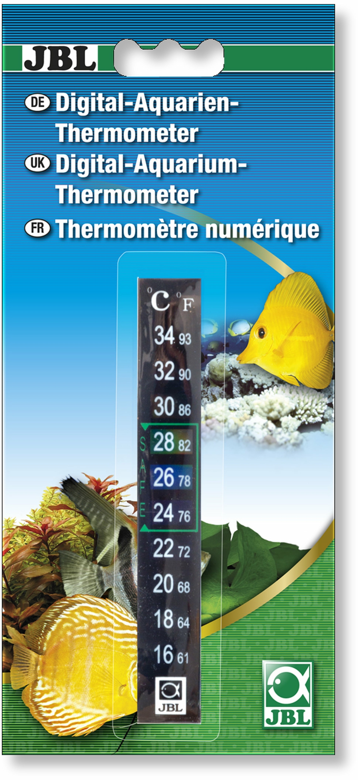 JBL Thermomètre digital adhésif de précision. Mesure de température allant de 16 à 34°C
