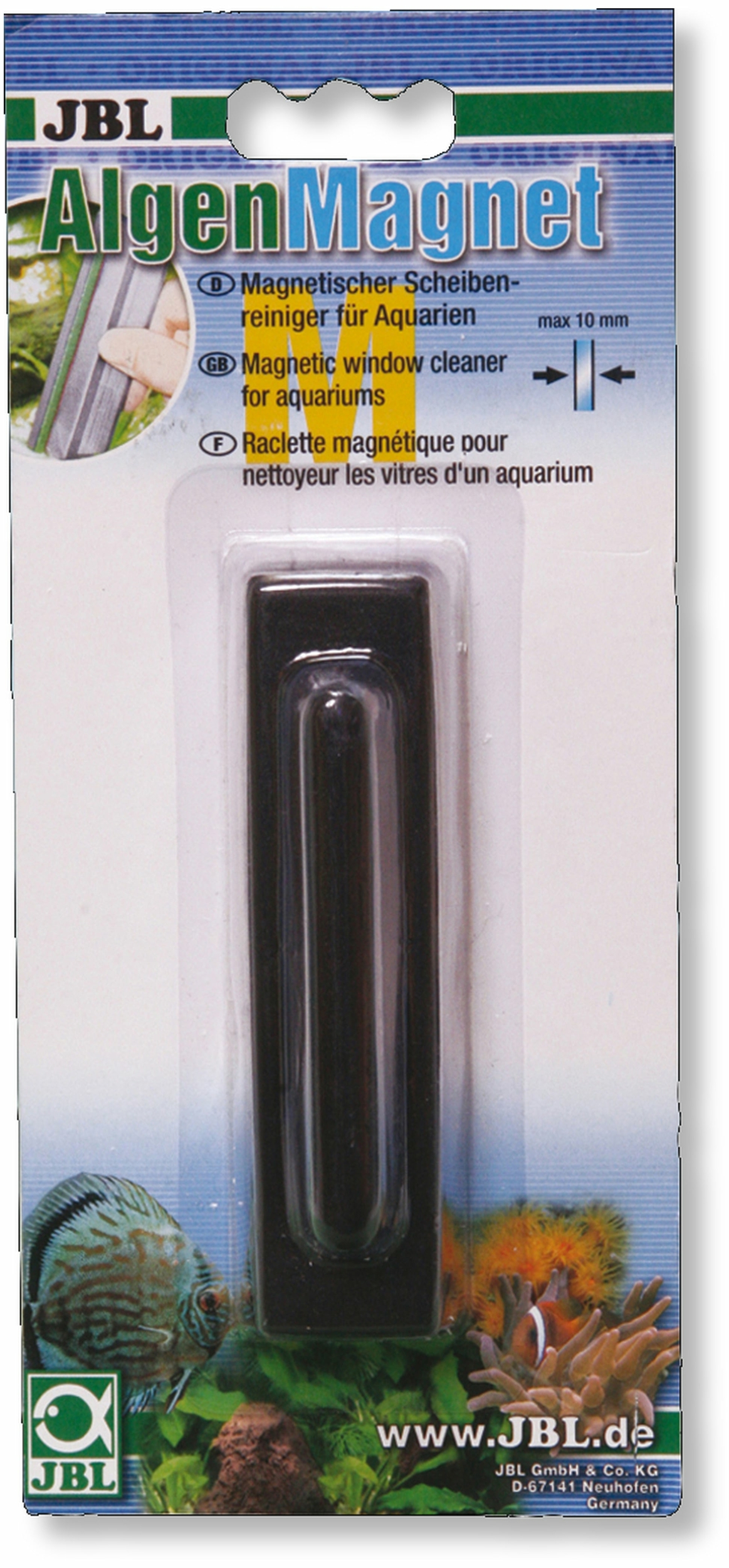 JBL AlgenMagnet M nettoyeur de vitre aimanté pour l\'élimination des algues pour verre jusqu\'à 10 mm