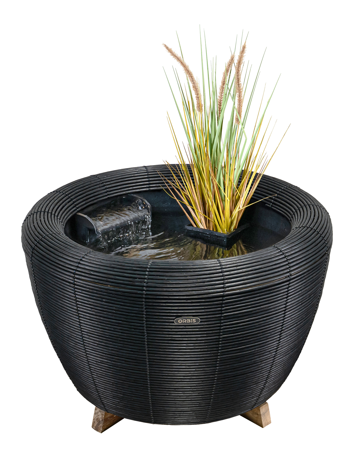 VELDA Orbis Mini-Pond Noir mini-bassin équipé diamètre 65 cm x 40 cm de haut