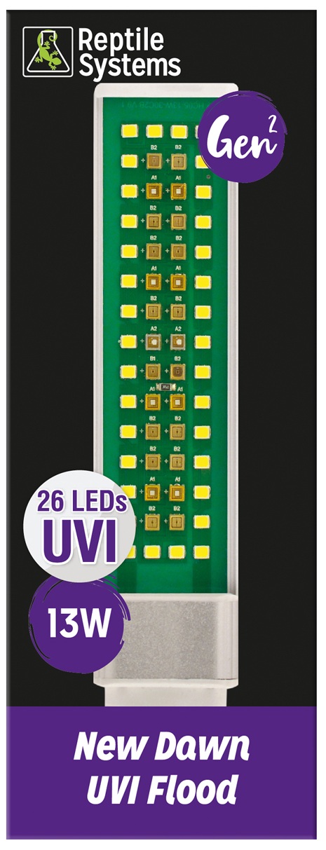 REPTILE SYSTEMS New Dawn UVI Flood 13W G2 lampe LEDs culot E27 croissance des plantes et la synthèse de la vitamine D3