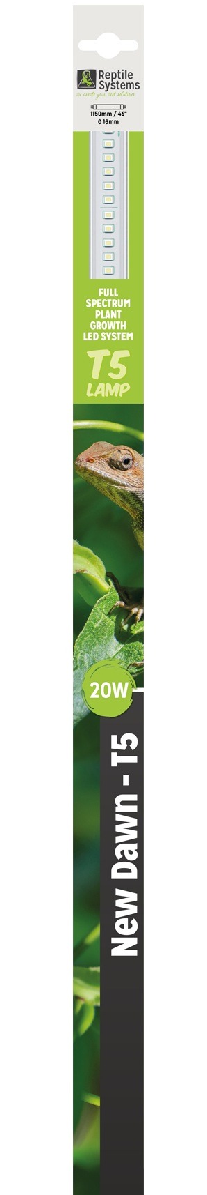 REPTILE SYSTEMS T5 New Dawn LED 20W tube 6500K pour remplacer un néon 54W 115cm