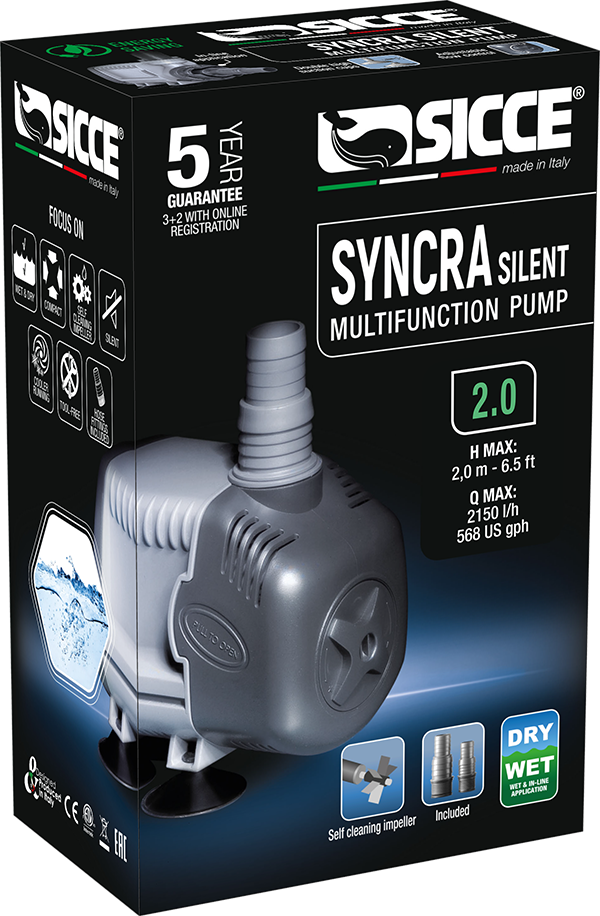 SICCE Syncra Silent 2.0 pompe universelle avec débit réglable jusqu\'à 2150 L/h