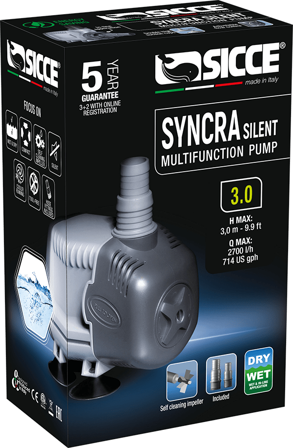 SICCE Syncra Silent 3.0 pompe universelle avec débit réglable jusqu\'à 2700 L/h