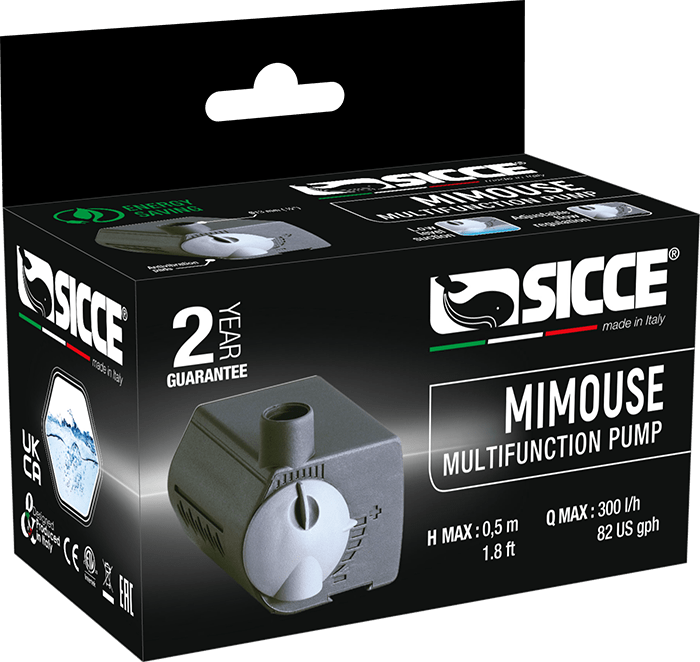 SICCE Mi-Mouse 300 L/h mini-pompe universelle compacte pour aquarium et petite fontaine