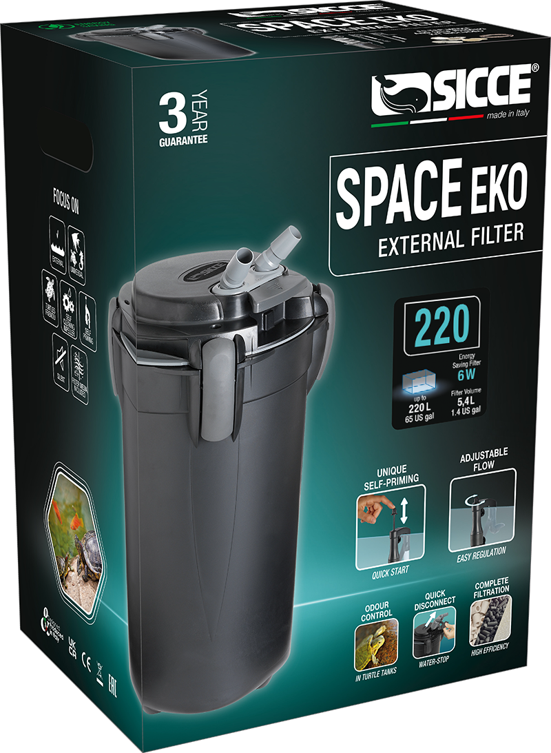 SICCE Space EKO 220 filtre externe 700 L/h pour aquarium jusqu\'à 220 L