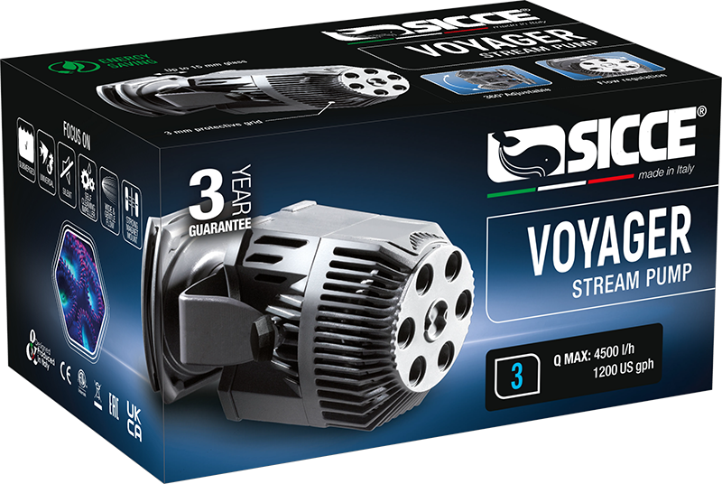 SICCE Voyager 3 pompe de brassage 4500 L/h pour aquarium marin et d\'eau douce jusqu\'à 470L