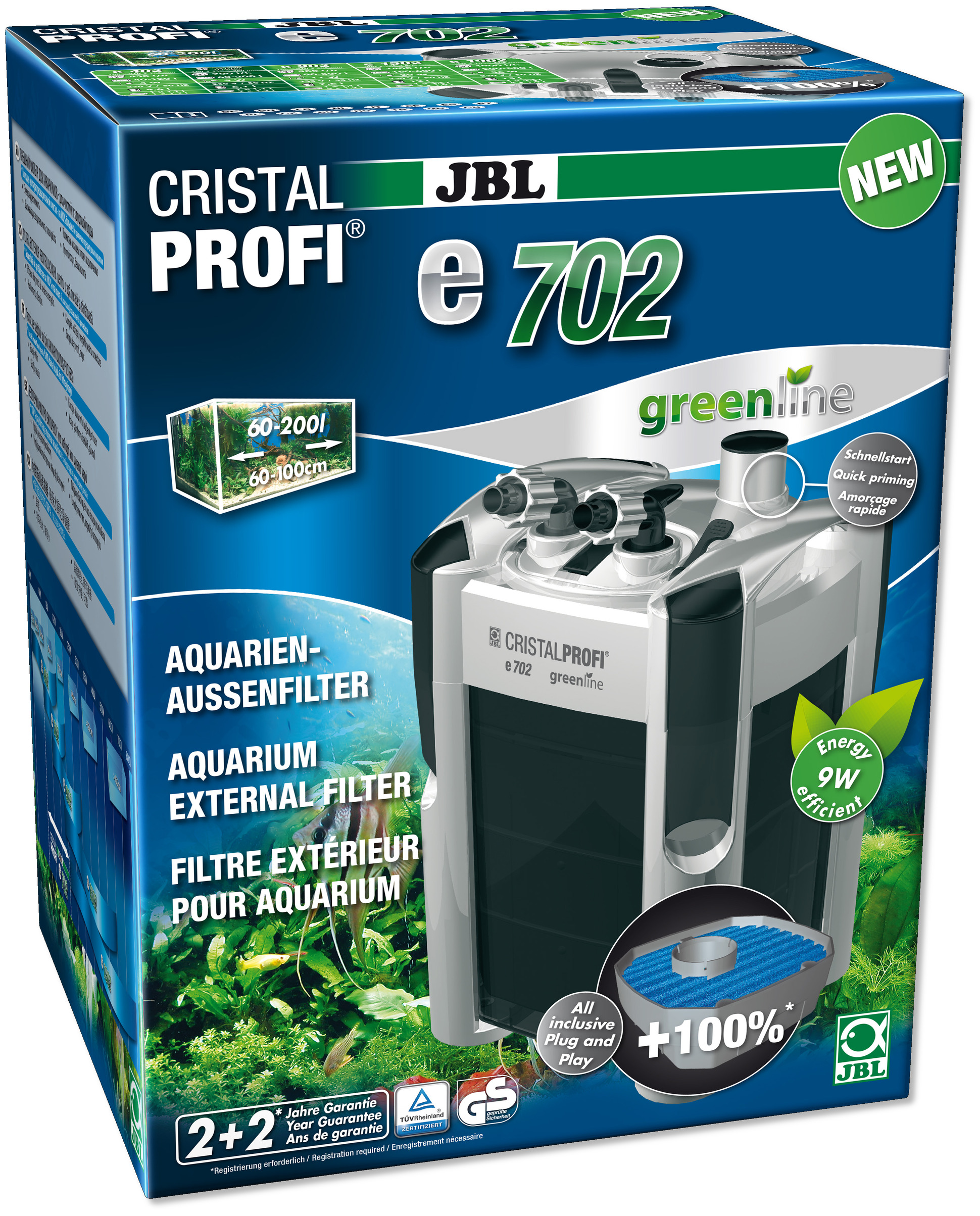 JBL CristalProfi e702 greenline filtre externe pour aquarium de 60 à 200 L