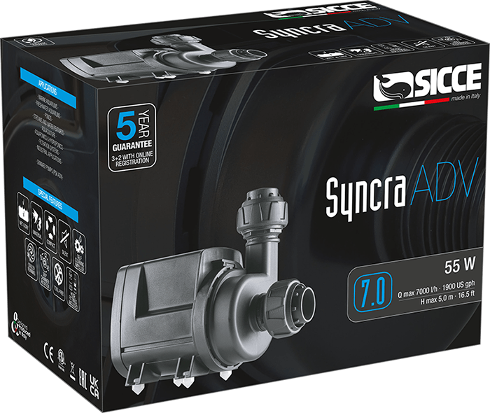 SICCE Syncra ADV 7.0 pompe silencieuse universelle 7000 L/h pour eau douce et eau de mer