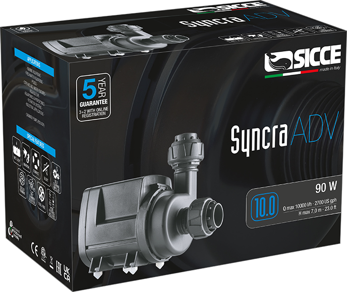 SICCE Syncra ADV 10.0 pompe silencieuse universelle 10000 L/h pour eau douce et eau de mer