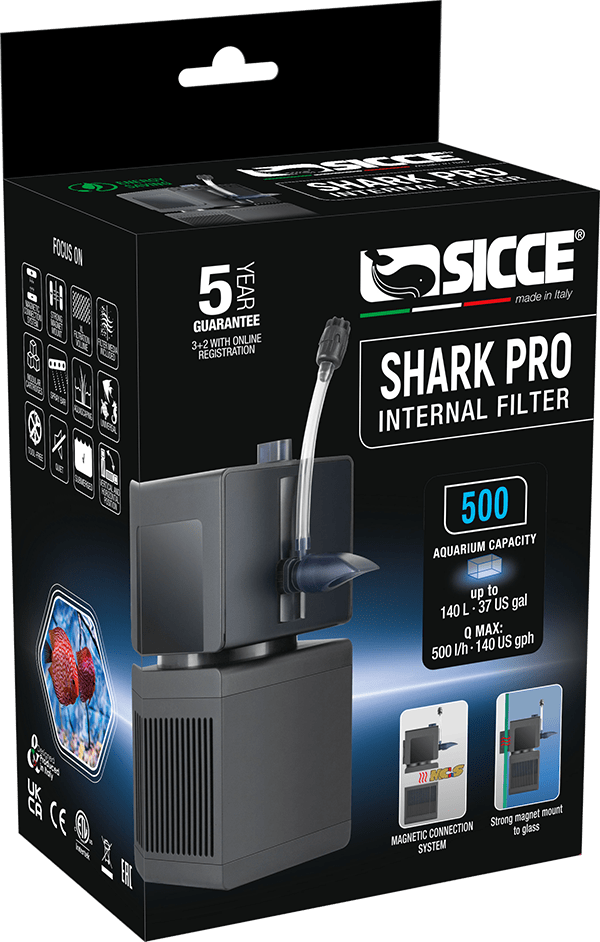 SICCE Shark PRO 500 filtre interne 500 L/h pour aquarium jusqu\'à 140 L