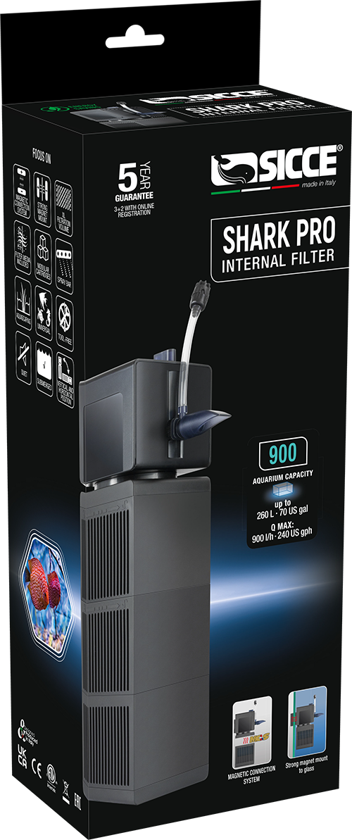 SICCE Shark PRO 900 filtre interne 900 L/h pour aquarium jusqu\'à 260 L