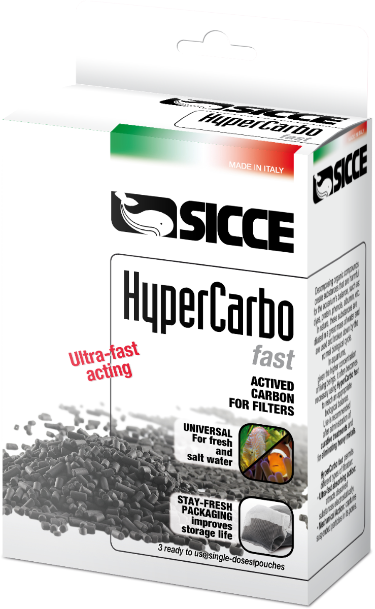 SICCE HyperCarbo Fast 2 x 100 gr charbon actif en granulés pour un effet ultra rapide