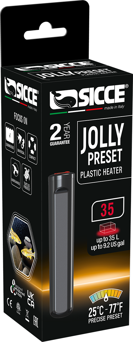 SICCE Jolly Preset 35 chauffage 30W avec température pré-réglée pour aquarium jusqu\'à 35 L
