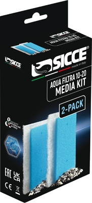 SICCE Media Kit lot de 2 cartouches pour filtre AquaFiltra 10 et 20