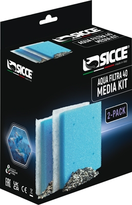 SICCE Media Kit lot de 2 cartouches pour filtre AquaFiltra 40