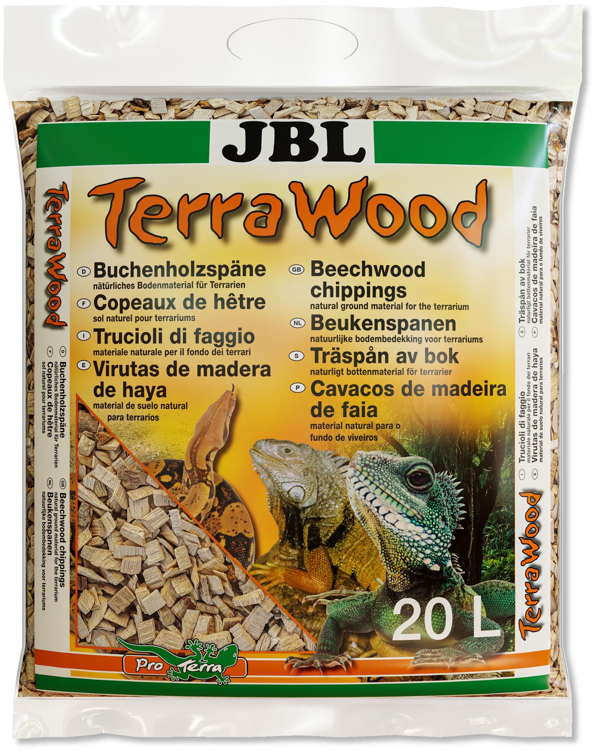 JBL TerraWood 20 L substrat de copeau de hêtre pour terrariums secs et semi-secs