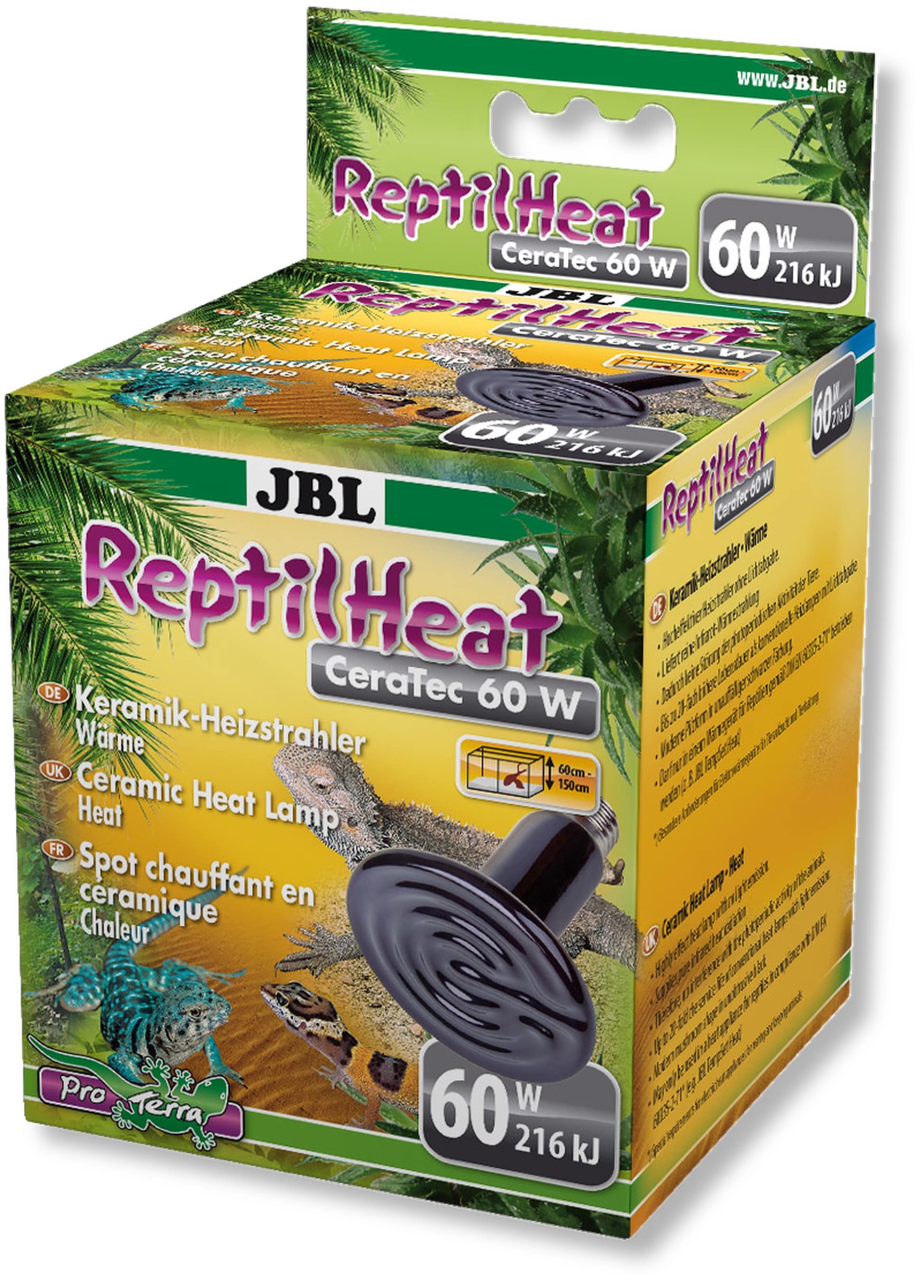 JBL ReptilHeat CeraTec 60W émetteur de chaleur en céramique pour terrariums