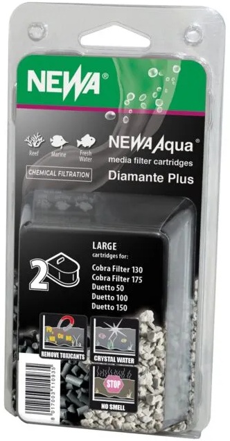 NEWA Diamante Plus L lot de 2 cartouches au charbon actif et Zéolite pour filtres Duetto 50, 100, 150 et Cobra 130 et 175