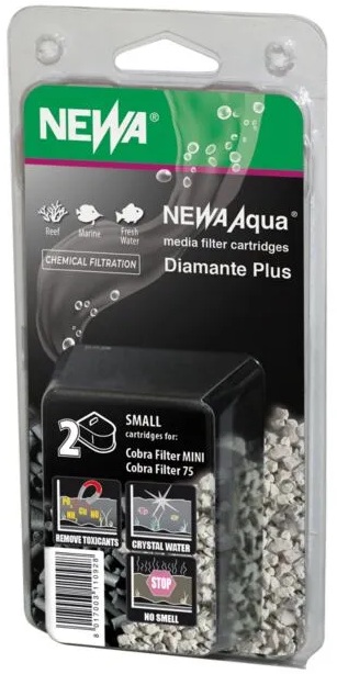 NEWA Diamante Plus S lot de 2 cartouches au charbon actif et Zéolite pour filtres Cobra Mini et 75