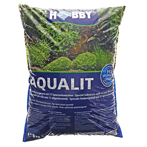 HOBBY Aqualit 8 Kg / 12 L substrat décoratif et nutritif non calcaire avec 17 nutriments et oligo-éléments