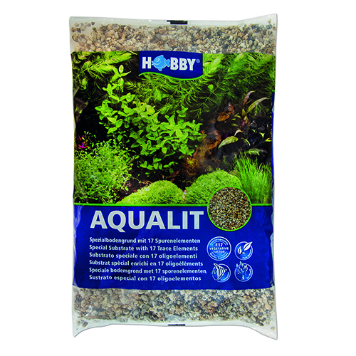 HOBBY Aqualit 2 Kg / 3 L substrat décoratif et nutritif non calcaire avec 17 nutriments et oligo-éléments
