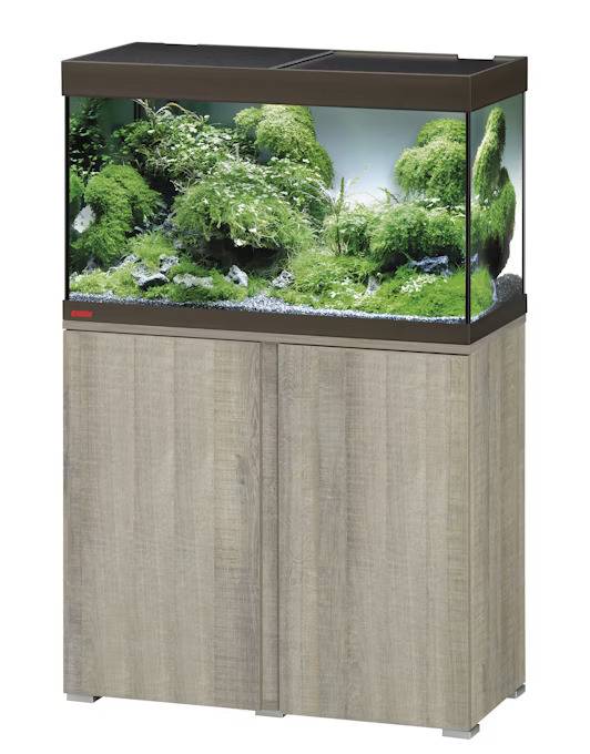 EHEIM Vivaline LED 126 L Chêne Gris/Bronze aquarium équipé 80 x 35 x 45 cm avec meuble et éclairage LEDs