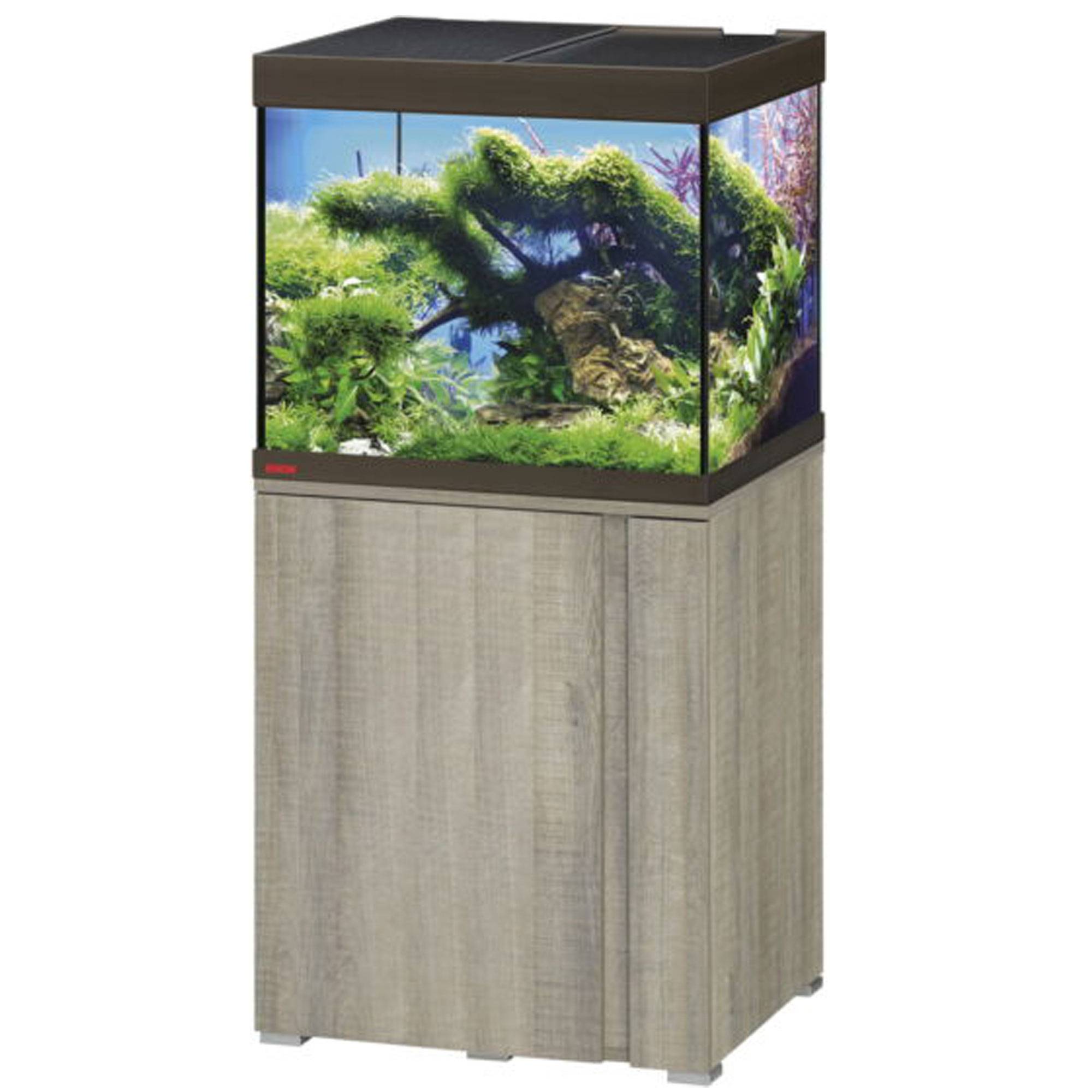 EHEIM Vivaline LED 150 L Chêne Gris/Bronze aquarium équipé 60 x 50 x 50 cm avec meuble et éclairage LEDs