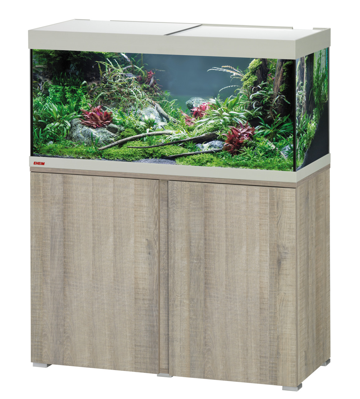 EHEIM Vivaline LED 180 L Chêne Gris aquarium équipé 100 x 45 x 40 cm avec meuble et éclairage LEDs