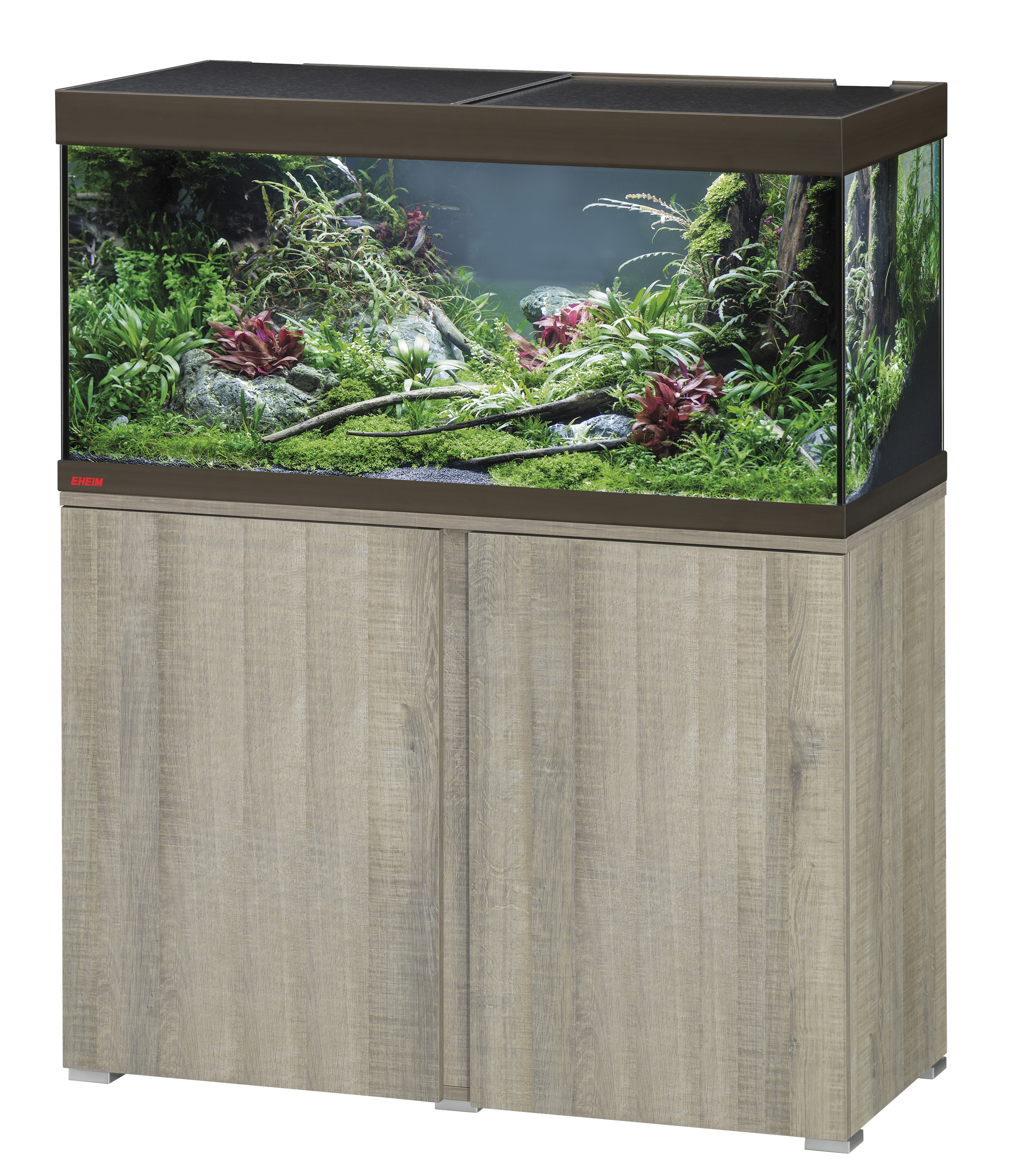 EHEIM Vivaline LED 180 L Chêne Gris/Bronze aquarium équipé 100 x 45 x 40 cm avec meuble et éclairage LEDs