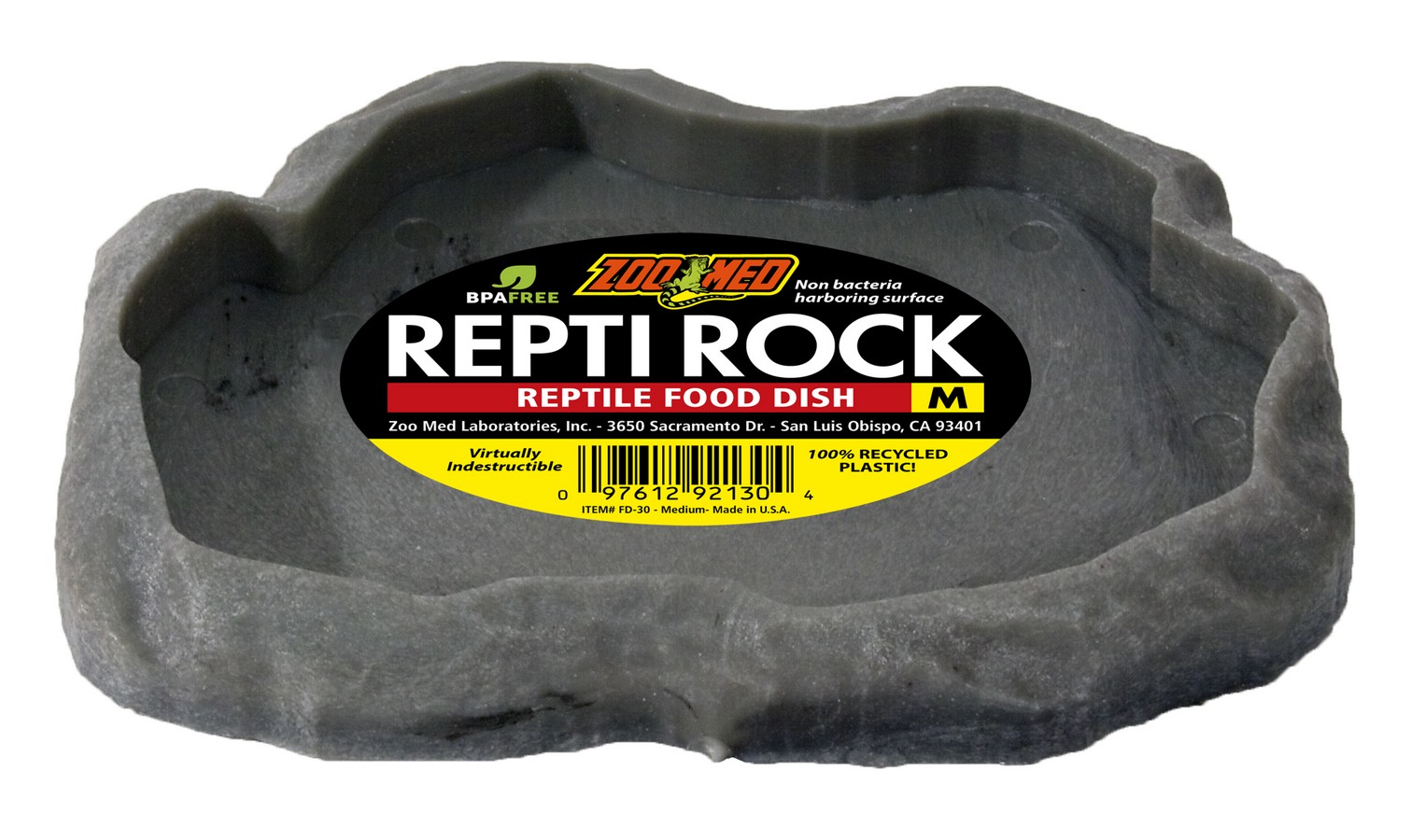 ZOOMED Repti Rock Food Dish Medium mangeoire 17 x 13 cm pour reptiles